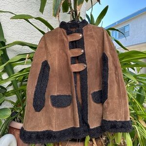 Vintage coat suede poncho